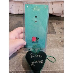 Hallmark 2002 green heart best friend ornament Xmas Decor plush